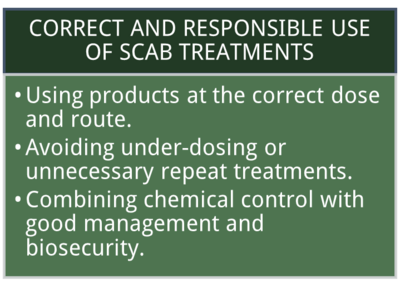 Scab treatment table